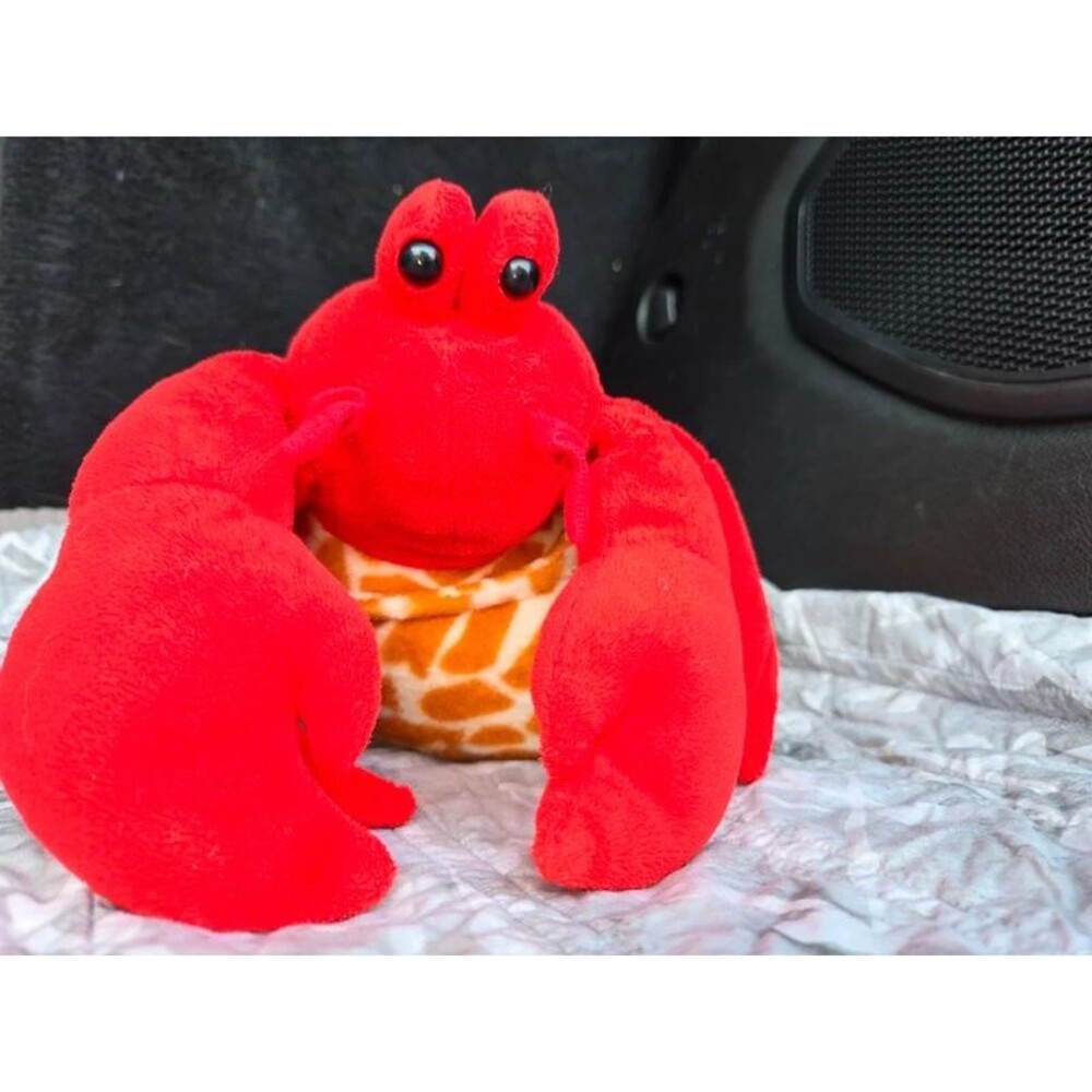 Wild Republic Hermit Crab Plush Red Orange Giraffe Pattern Shell Stuffed Animal